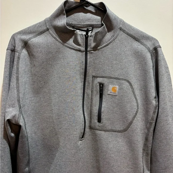 Carhartt Heather Gray Quarter-Zip Pullover - Picture 4 of 15